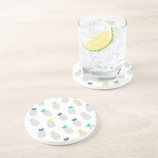 Dessous De Verre En Grès Ananas Abstrait (Côté)