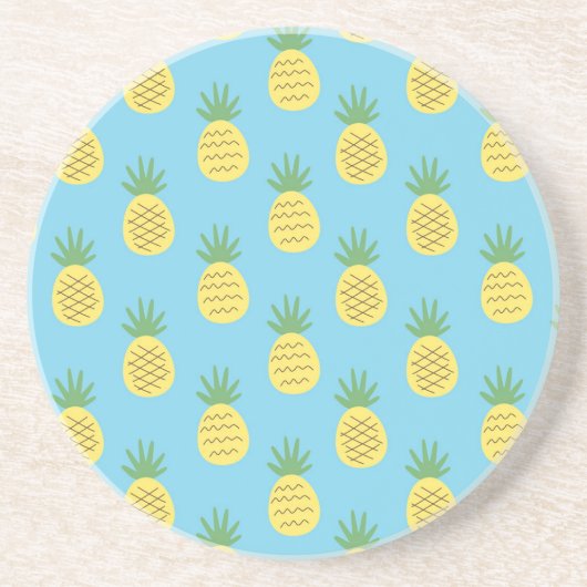 Dessous De Verre En Grès Ananas délice : Tropical Fruit Print (Devant)