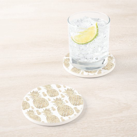 Dessous De Verre En Grès ananas doré (Côté)