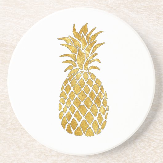 Dessous De Verre En Grès ananas doré (Devant)