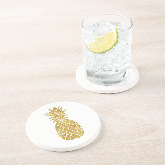 Dessous De Verre En Grès ananas doré (Côté)
