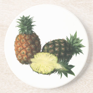 Dessous De Verre En Grès Ananas Hawaïens Vintage, Fruits Alimentaires Biolo