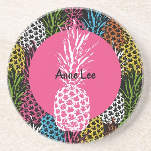 Dessous De Verre En Grès Ananas Sauvage et Sucré (Devant)