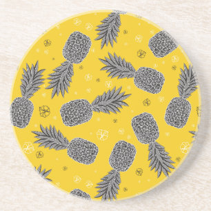 Dessous De Verre En Grès Ananas Sur Or