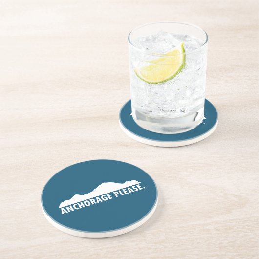 Dessous De Verre En Grès Anchorage Alaska S'il vous plaît (Côté)
