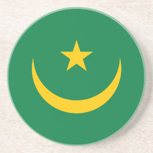 Dessous De Verre En Grès Ancien drapeau de la Mauritanie