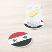 Dessous De Verre En Grès Ancien drapeau de Syrie (Côté)