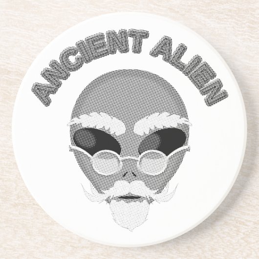 Dessous De Verre En Grès Ancien journal en chef Alien (Devant)