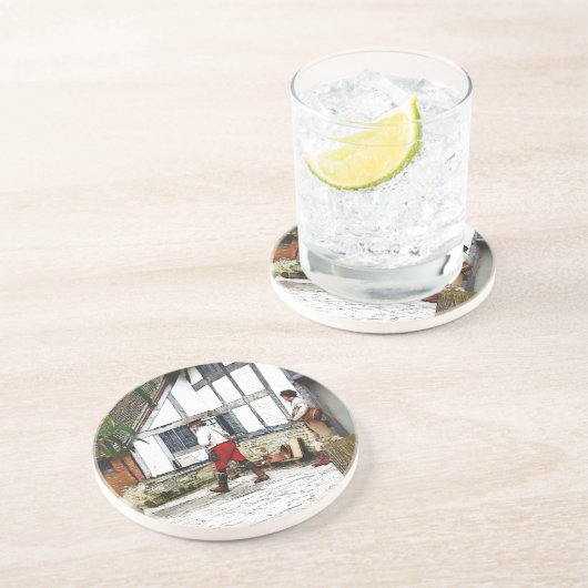 DESSOUS DE VERRE EN GRÈS ANCIENNE ANGLETERRE (Côté)