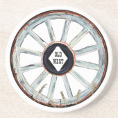 Dessous De Verre En Grès Ancienne roue Western Wagon (Devant)