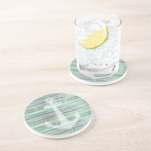 Dessous De Verre En Grès Ancre de déco côtière rustique (Côté)