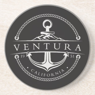 Dessous De Verre En Grès Ancre de voilier Ventura Californie 1951