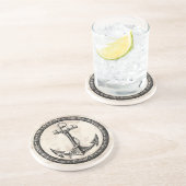 Dessous De Verre En Grès Ancre et guirlande (Côté)