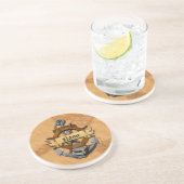 Dessous De Verre En Grès Ancre et roue nautiques personnalisées (Côté)