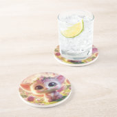 Dessous De Verre En Grès Ange rose (Côté)