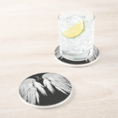 Dessous De Verre En Grès ANGEL WINGS Black Custom Monogramme (Côté)