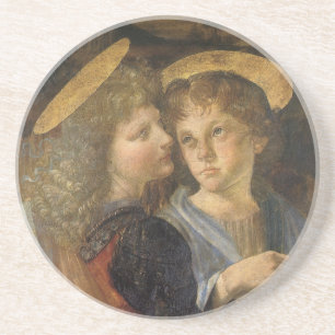 Dessous De Verre En Grès Anges du baptême du Christ de Léonard de Vinci