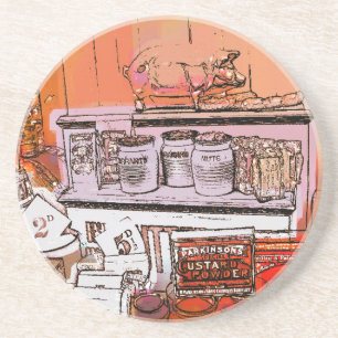 DESSOUS DE VERRE EN GRÈS ANGLETERRE VICTORIENNE