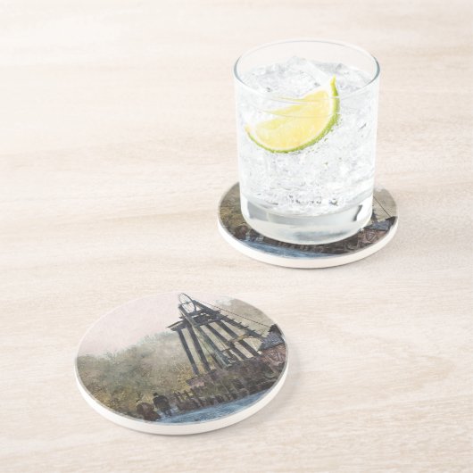 DESSOUS DE VERRE EN GRÈS ANGLETERRE VICTORIENNE (Côté)