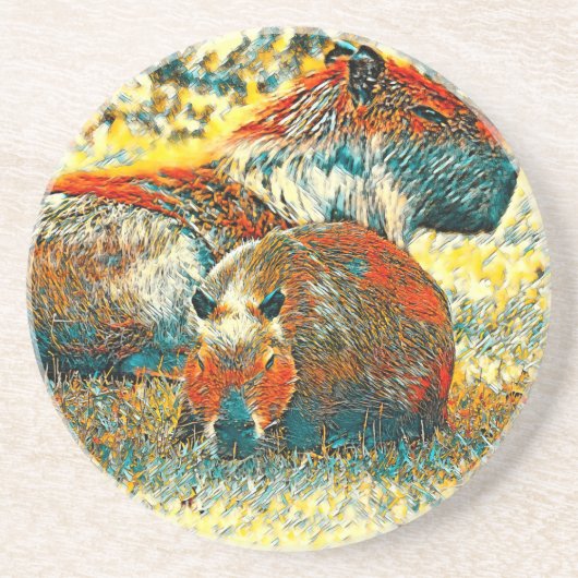 Dessous De Verre En Grès AnimalArt_Capybara_004 (Devant)