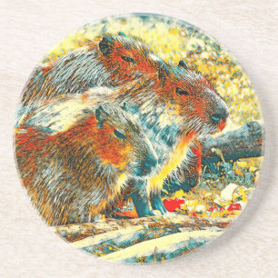 Dessous De Verre En Grès AnimalArt_Capybara_005