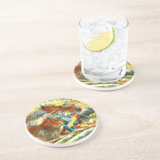 Dessous De Verre En Grès AnimalArt_Capybara_005 (Côté)