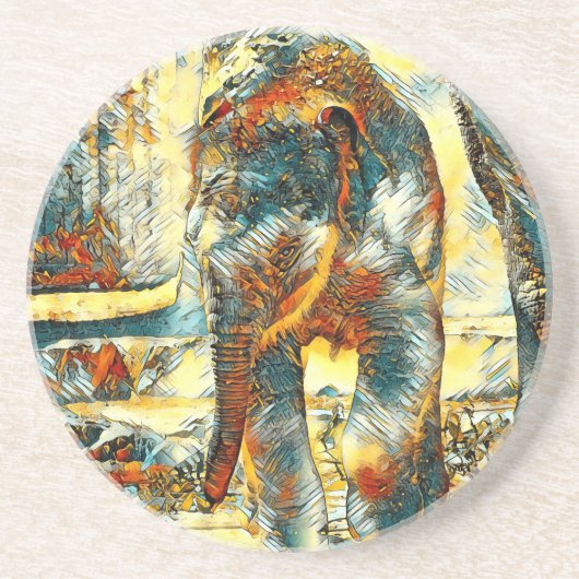 Dessous De Verre En Grès AnimalArt_Elephant_012 (Devant)