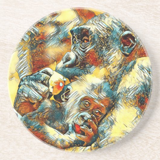 Dessous De Verre En Grès AnimalArt_Gorilla_001 (Devant)