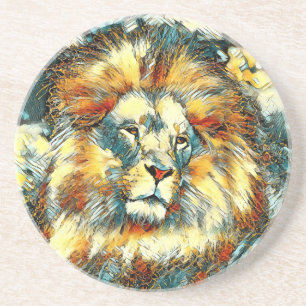Dessous De Verre En Grès AnimalArt_Lion_07