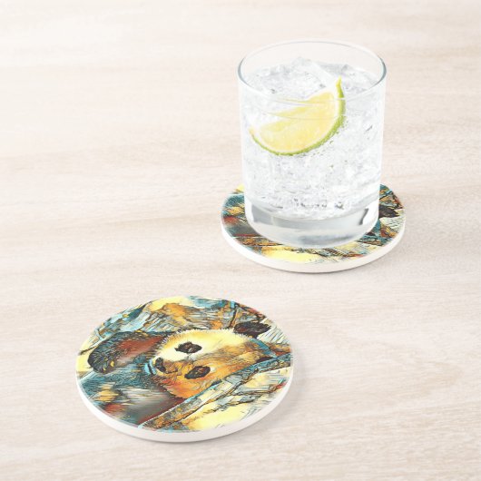 Dessous De Verre En Grès AnimalArt_Panda_002 (Côté)