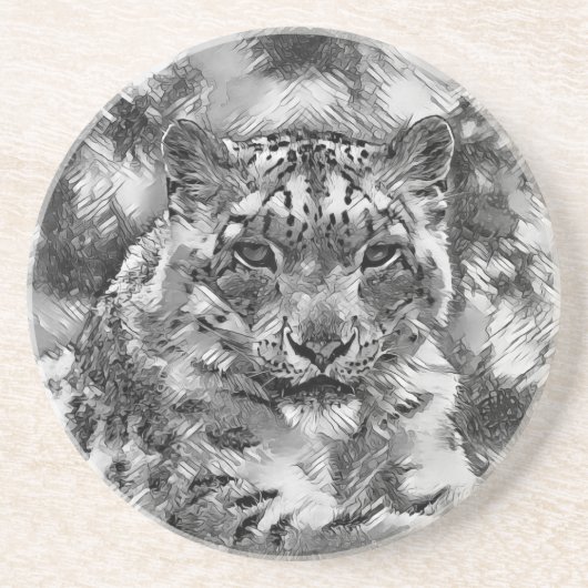 Dessous De Verre En Grès AnimalArtBW_Leopard_001 (Devant)