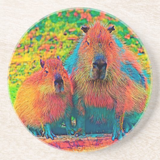 Dessous De Verre En Grès AnimalColor_Capybara_002 (Devant)