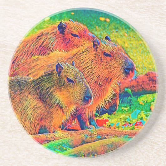 Dessous De Verre En Grès AnimalColor_Capybara_003 (Devant)