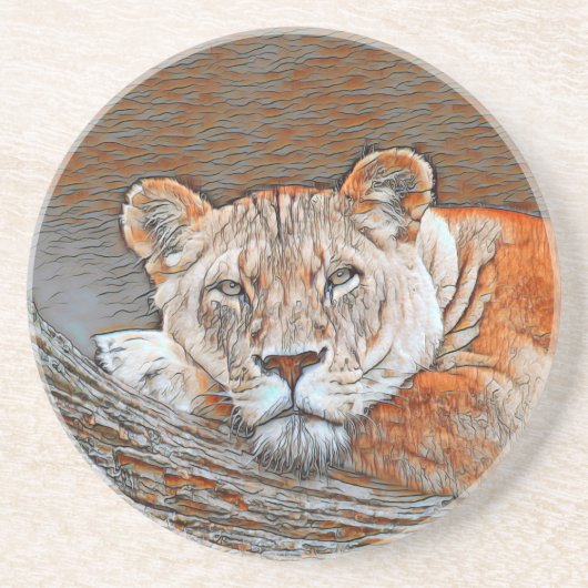Dessous De Verre En Grès AnimalMix_Lion_022 (Devant)