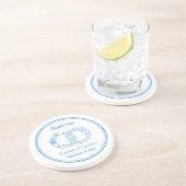 Dessous De Verre En Grès Anneaux entrelacés minimaux côtiers (Côté)