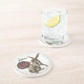 Dessous De Verre En Grès Année du lapin Zodiac chinois Art (Côté)