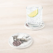 Dessous De Verre En Grès Année du Rat chinois Zodiac Art (Côté)