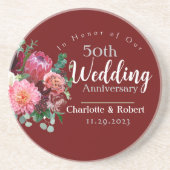 Dessous De Verre En Grès Anniversaire Mariage personnalisé du 50e couple ro (Devant)