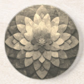 Dessous De Verre En Grès Antique Golden Mandala Art Fleur texturée (Devant)