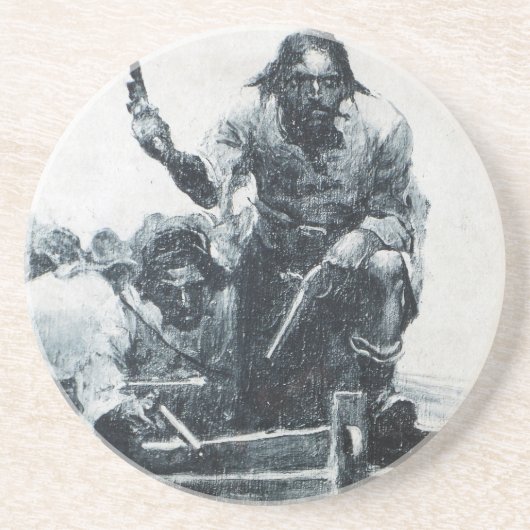 Dessous De Verre En Grès Approche de Blackbeard (Devant)