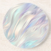 Dessous De Verre En Grès Aqua Blue Purple Pearl Blanc (Devant)