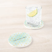 Dessous De Verre En Grès Aqua White Gold Tropical Glam Pineapples (Côté)