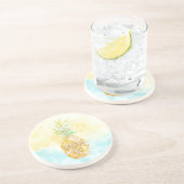 Dessous De Verre En Grès Aqua Yellow Pineappé Gold Dream (Côté)