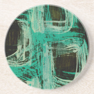 Dessous De Verre En Grès Aquamarine Windows I