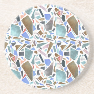 Dessous De Verre En Grès Aquarelle Abstraite : arrière - plan blanc dessiné