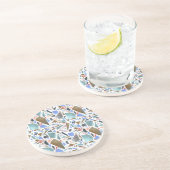 Dessous De Verre En Grès Aquarelle Abstraite : arrière - plan blanc dessiné (Côté)