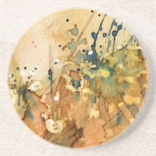 Dessous De Verre En Grès Aquarelle abstraite et vieil arrière - plan