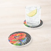 Dessous De Verre En Grès Aquarelle Abstraite rouge (Côté)