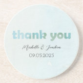 Dessous De Verre En Grès Aquarelle bleu artistique Illustration florale (Devant)