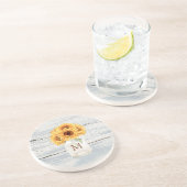 Dessous De Verre En Grès Aquarelle Bouquet de tournesol rustique dans Mason (Côté)